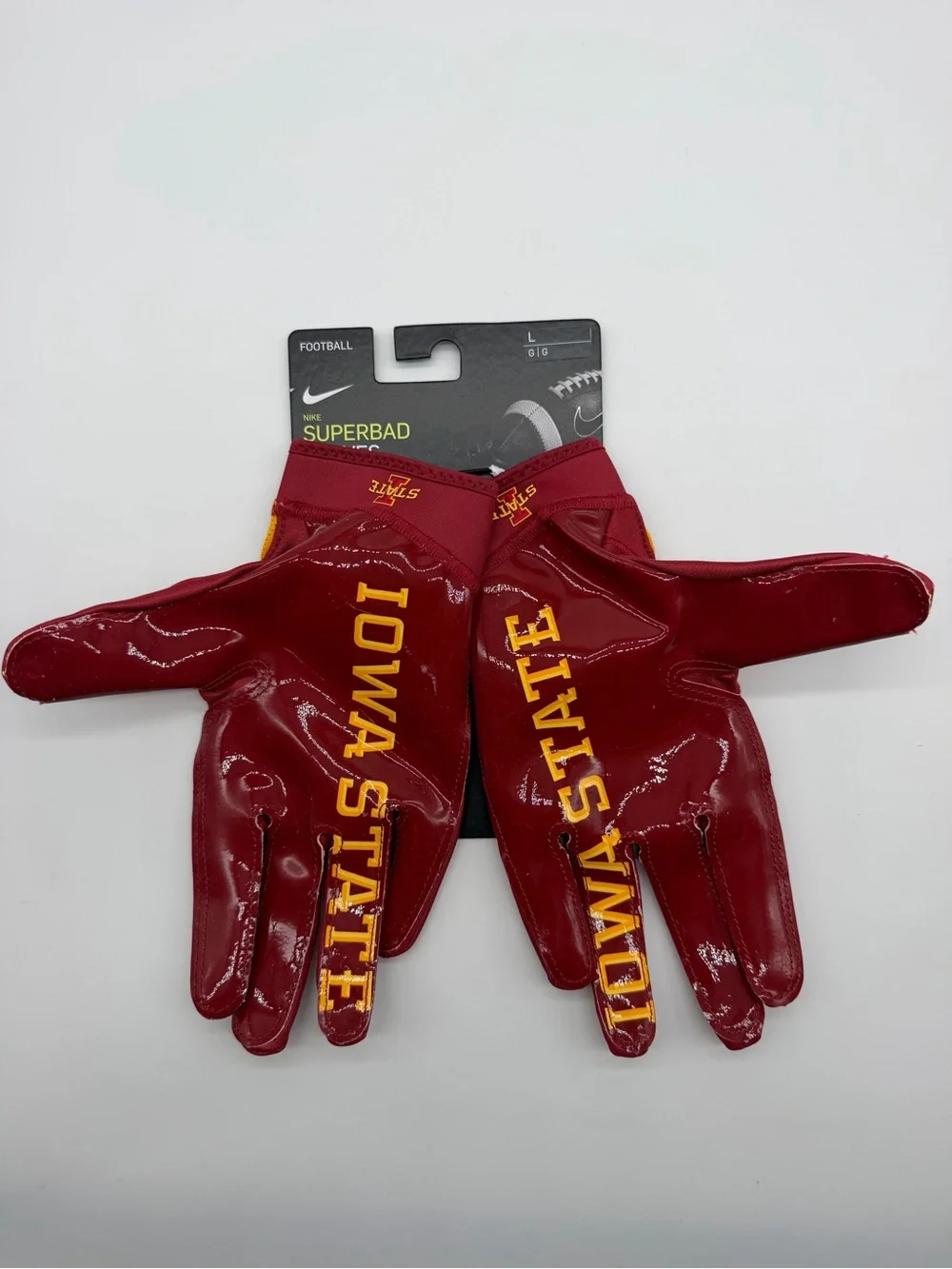 Nike Maroon and Gold Iowa State Football Gloves